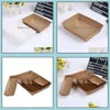 100Pcs Cake Carriers Disposable Paper Food Serving Tray Kraft Coating Boat Shape Snack Open French Fries Chicken Box Drop Delivery 2021 Kitc