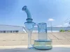 Unikt Biao Glass Bongs RBR1.0 Style Hookahs Vattenrör med Blue Star och Gray 14mm Joint