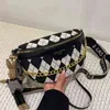 Woman Bag Casual Fanni Fashion Top Brand Black White Checket Pattern Canvas Waist s For Travel Chest Packs 220531