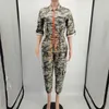 Women Camouflage Plestuits Autumn Zipper Cardigan Bodysuit Weist بالإضافة إلى حجم S-3XL 4XL 5XL