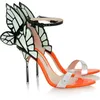 Патентная кожаные женские сандалии на высоком каблуке пряжки розовые твердые бабочки орнаменты Sophia Webster Sexy Tooth Orange Multi размером 34-42 Eimx