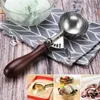 Paletta per gelato in acciaio inossidabile con manico in legno Cucchiaio per biscotti Gadget da cucina Bastoncini Patate Anguria Strumenti per frutta 220509