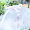 5x5x5cm PVC Clear Candy Boxes Wedding Decorations Party Supplies Presentlåda Baby Visa gynnar godislåda med band 2203315591218