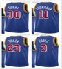 NCAA 2021-22 Men Women Kids Youth Stephen Jerseys Klay 30 Curry Basketball Thompson 11 Draymond 23 Green 3 Poole City Black Navy Yellow Blue