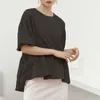 Blusas femininas camisas da blusa feminina insere a camisa de pulôver de cor sólida, projetando moda gentil no primeiro verão Japão coreano 2022 Escritório