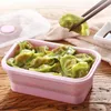 Dinnerware Sets 4pcs/set Silicone Rectangle Lunch Box Collapsible Bento Folding Container Bowl 300/500/800/1200ml For DinnerwareDinnerware D