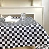 Birthday Party Decor PEVA Black White Grid Plastic Tablecloth Disposable Oil-proof Waterproof Table Cover Supplies Red Lattice Picnic Decorations