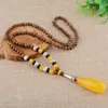 Pendant Necklaces Faroonee Handmade Wooden Bodhi Beaded Long Necklace Ethnic Chinese Style Bring Lucky Chains For Unisex Women JewelryPendan