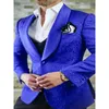 Brand New Pink Embossing Groom Tuxedos Green Shawl Lapel Side Vent Padrinos de boda para hombre Vestido de novia Excelente hombre Chaqueta Blazer Traje de 3 piezas Chaqueta Pantalones Chaleco Corbata 2606