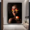 Black and White African Sexy Nude Woman Canvas Painting Cuadros Posters and Prints Scandinavian Wall Art Picture for Living Room