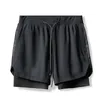Mode d'été shorts pour hommes séchage rapide 2 en 1 multi-poches double couche fitness pantalons de sport à lacets 220714