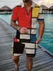 Moda Erkek Casual Eşofman Baskı kısa Kollu Gömlek Gevşek Takım Eşofman erkekler için Yaz Hawaii Kıyafetleri Setleri İki Parçalı Üst ve Şort Set sweatshirt
