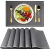 PU Leather Placemat Waterproof Washable Kitchen Dining Table Mats for Kitchen Thanksgiving Christmas New Year Party