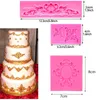 3D Escultura Flower Lace Silicone Bolo de bolo de borda Decoração do cupcakes Top Decoração Polímero de argila Molde de decoração de bolo em relevo 220815