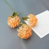 Decorative Flowers & Wreaths 1pc 3-heads Hydrangea Ball Artificial Silk Flower Branch Wedding Party Home Decoration Fake Plants