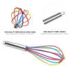 Colorful Silicone Kitchen Whisk Non-Slip Easy to Clean Egg Beater Milk Frother Kitchen Stainless Steel Utensil specialty Tool