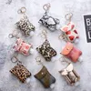 60ml Portable Squeeze Bottle Keychain Plastic Travel Bottle Hand Sanitizer Container Bag Hanging Leather Key Chain Holder Female