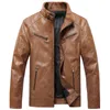 JOOBOX 2022 Winter Men Leather Jacket Zip-Up Biker Jacket met faux shearling voering L220801