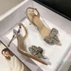 прозрачная мода высокие каблуки Женские шпильки с заостренным страном для баки подружки невесты сандалии