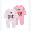 Baby Boys Girls Brand Rompers Spring Autumn Newborn Leaves Letters Printed Jumpsuits Cotton Toddler Long Sleeve Romper Infant Onesies