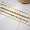 Catena a maglie da donna Bracciale cubano in oro 18 carati in acciaio inossidabile Bracciali impilabili a cordolo grosso GioielliLink Lars22