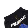 Short imprimé panneau réfléchissant Colorblock noir Rhude rue cordon de serrage décontracté pour hommes et femmes