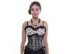 Bustiers corsets zipper lat￩rale corselet spaghetti bracelet exag￩r￩ corset en satin imprimement os