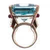 Bröllopsringar Big CZ Cubic Zircon Stone Rose Gold Color for Women Fashion Jewelry Day Gift Ring Rita22