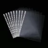 100pcs A4 Transparent Plastic Punched Pockets Folders Filing Thin 11Holes Loose Leaf File Storage Documents