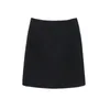Kort kjolar Kvinnor Kläder Pläterad Chiffon Beach Mini Office Wear Femal High Midja Chic Black 220317