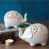 Portacandele Portacandele intagliato a forma di elefante Decorazione per la casa Mobili in ceramica nordica