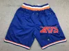 Top Quality Team Basketball Shorts Just Don Retro Hot Short Sports Wear JUSTDON With Pocket Zipper Sweatpants Pant Black Blue Pink PurpleZAS9