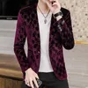 Herrenanzüge Blazer Herren Herbst Druck Brief Einreihiger Anzug Langarm Mantel Business Casual Slim Jacke Rückenschlitz Alltag Dre