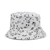 Stingy Brim Hats Fashion White Music Note Bucket Sun Caps Hip Hop Man Womens Visser 2203303715069