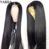 Straight HD Transperante Lace Front Wig Human Hair Pre Plucked 13x4 för svarta kvinnor Remy 180% 220609