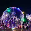 18 Calowy uchwyt LED Balon Party Dekoracji Luminous Przezroczysty Helowy Bobo Ballons Wedding Urodziny Dzieci Lekkie Prezent Rra13430