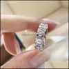 Pierścionki ślubne Biżuteria Nowa przybycie luksus 925 Sterling Sierampgold wypełnienie księżniczki Cut White Topaz CZ Diamond Women Engageme 57 L2 Drop Gelive