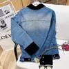 WT108 Women's Jackets Designer Jacket Spliced ​​Jacket Denim Station Feminino Europeu no início da primavera 2022 Nova pequena fragrância vintage jaqueta