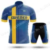Équipe nationale Suède 2021 Maillot de cyclisme Ensemble d'été Vêtements de vélo Hommes Chemises de vélo de route Costume Cuissard à bretelles VTT Ropa8745353