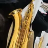 Niestandardowy model 802 Saksofon tenorowy B płaski złoty lakier BB Sax Professional Musical Instrument z ustnikiem Rękawiczki Rękawiczki trzcinowe Zestaw czyszczenia i akcesoria