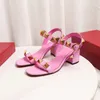 Designer de sandálias da moda para mulheres de 5,5 cm de espessura sandal sling de volta verão de couro de couro real rivas sexy slides