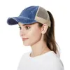 DHL 11 color Criss Cross Ponytail Hat Washed Cotton Snapback Caps Messy Bun Summer Sun Visor Outdoor baseball cap Party hat