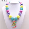 MHS.SUN Enfants Perles Collier Enfant Filles Chunky Avec Mignon Cristal Oeuf De Pâques Pendentif Bébé Fête Bijoux 1 pcs/lotChokers Godl22