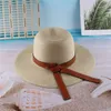 2022 dames été pliable Simple chapeau de paille bord de mer plage vacances crème solaire Protection UV chapeau de soleil arc ceinture grand bord Jazz chapeau