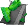 Triple s Sneaker Neon Green Men Designer Skor Kvinnor Låg Top Lacing-up Platform Shoe Luxury Leather Mesh Clear Sole Casual Shoes