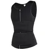 Neoprene Sauna Sweat Suit for Men Zipper Waist Trainer Girdle Slimming Body Shaper with Two Belts Firm Control Tummy Shapewear