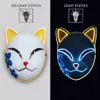 Ups Demon Slayer Fox Mask Cadılar Bayramı Parti Maskesi Japon Anime Cosplay Kostüm Led Maskeler Festivali destekler