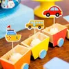 Party Supplies Cartoon Car Shape Cakes Decoration For Kids Birthday Care Cake Topper Insert Cupcake 20220530 D3