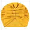 Bonnet / Skl Caps Chapeaux Chapeaux Foulards Gants Accessoires De Mode Plissé Fleur Bébé Chapeau Tricoté Coton Tissu Cap Infantile Pographie Props Beani