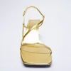 Vestido sapatos de vestido feminino de pé de gama vinícola feminina feminino salto dourado verão verão fino roma sandal casual estreito shones